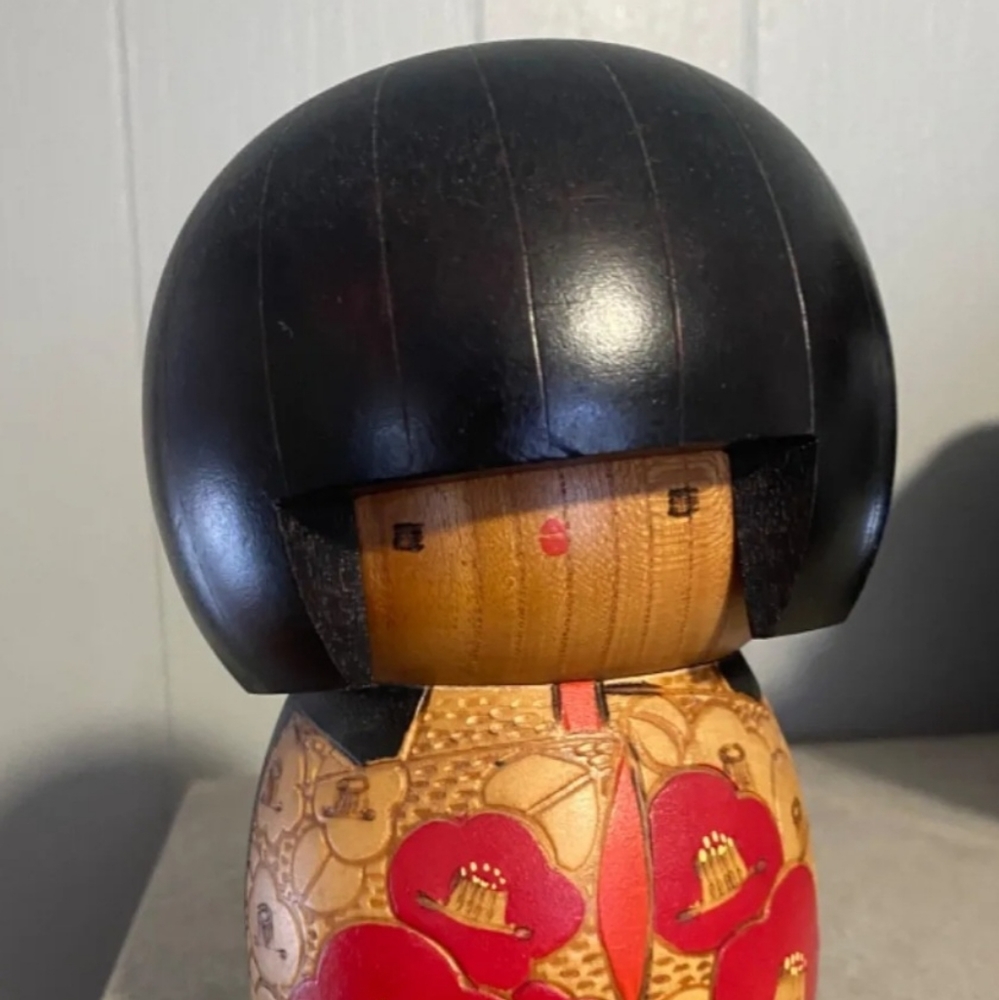 Vtg Kazuo Takamizawa Japan Hand Crafted 6.5 in. Creative Kokeshi Doll Signed